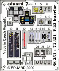 F-22 ラプター用 計器盤・シートベルト エッチングパーツ (ホビーボス対応) エッチング (エデュアルド 1/72 エアクラフト用 カラーエッチング ズーム (SS-X) No.SS-351) 商品画像_1
