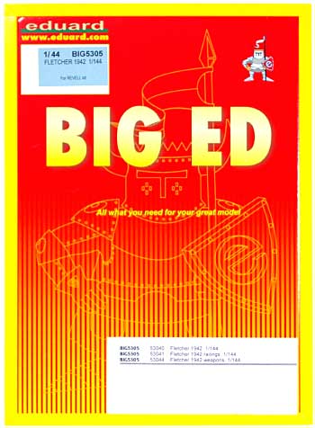 駆逐艦 フレッチャー 1942年 用 BIG ED エッチングパーツセット (レベル対応) エッチング (エデュアルド 1/144 BIG ED （SHIPS） No.BIG-5305) 商品画像