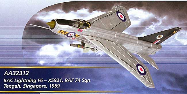 BAC ライトニング F6 イギリス空軍 第74航空隊 (シンガポール 1969年) 完成品 (コーギー THE AVIATION ARCHIVE No.AA32312) 商品画像_1