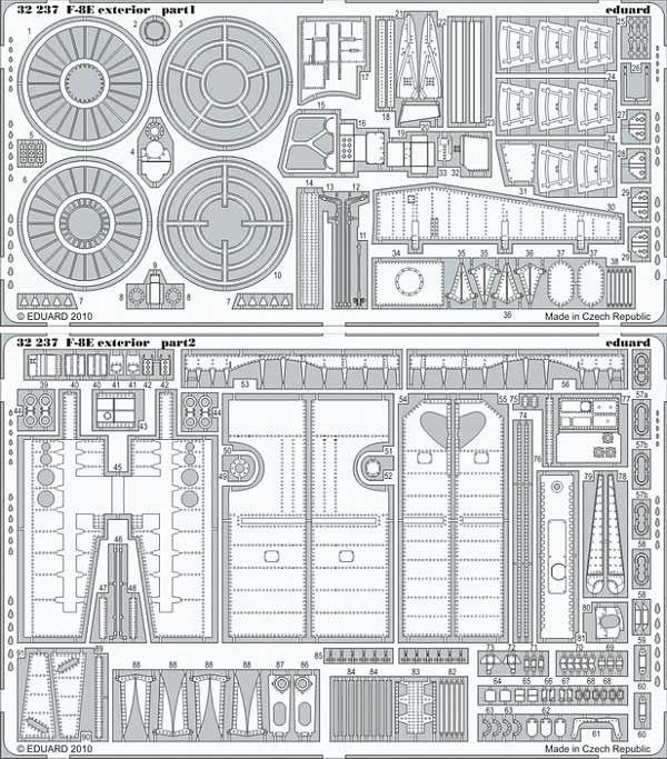 F-8E クルセーダー 外装 エッチング (エデュアルド 1/32 エアクラフト用 エッチング （32-×） No.32-237) 商品画像_1