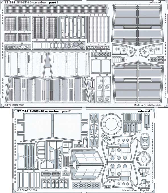 F-86F-40 セイバー 外装 エッチング (エデュアルド 1/32 エアクラフト用 エッチング （32-×） No.32-244) 商品画像_1