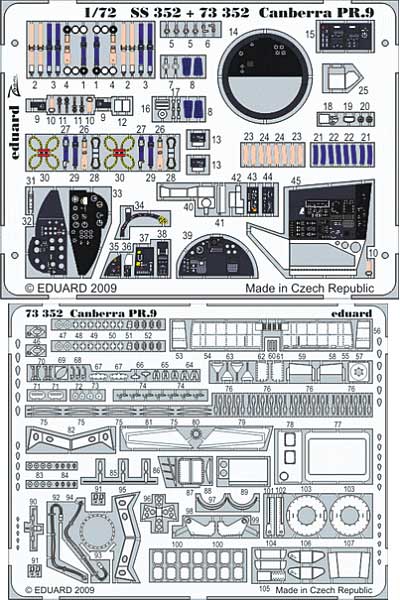 キャンベラ PR.9 内/外装 エッチング (エデュアルド 1/72 エアクラフト用 カラーエッチング （73-×） No.73-352) 商品画像_1