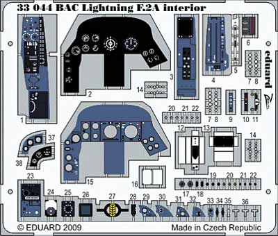 BAC ライトニング F.2A用 インテリア エッチングパーツ (接着剤付) (トランペッター対応) エッチング (エデュアルド 1/32 エアクラフト用 カラーエッチング ズーム （33-×） No.33-044) 商品画像_1