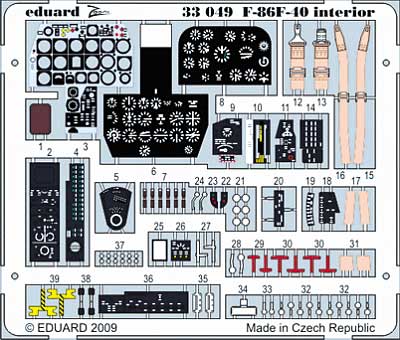 F-86F-40 セイバー 計器盤/シートベルト エッチング (エデュアルド 1/32 エアクラフト用 カラーエッチング ズーム （33-×） No.33-049) 商品画像_1