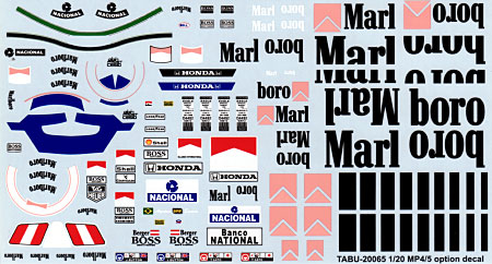 マクラーレン MP4/5 オプションデカール デカール (タブデザイン 1/20 デカール No.TABU-20065) 商品画像