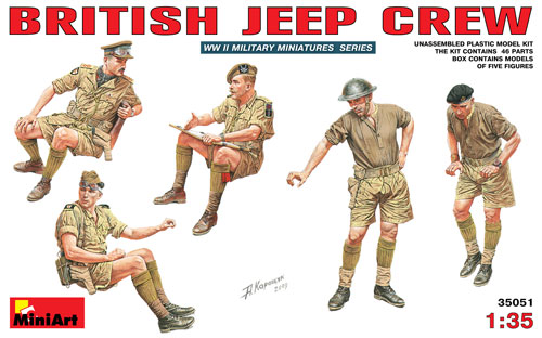 イギリス軍 ジープクルー フィギュアセット プラモデル (ミニアート 1/35 WW2 ミリタリーミニチュア No.35051) 商品画像