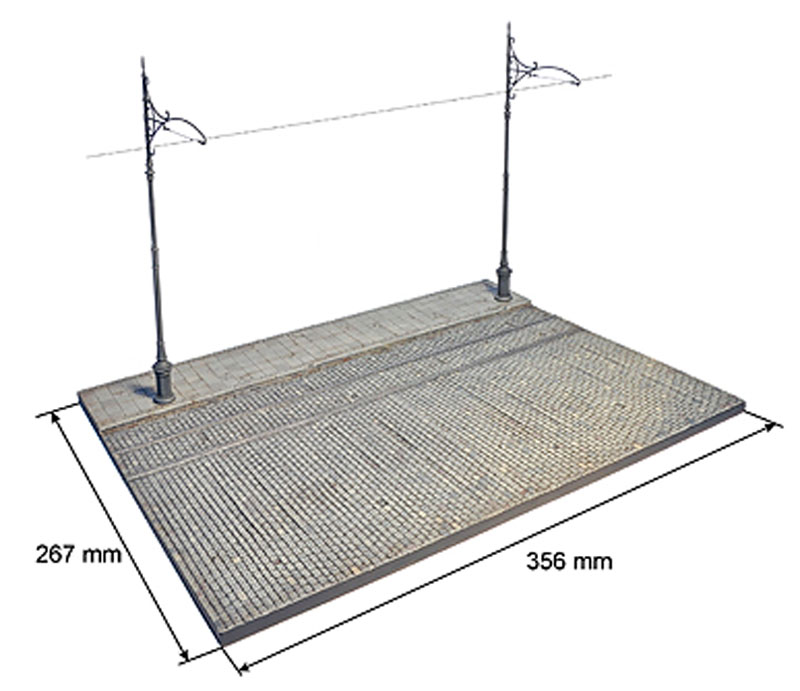 ジオラマベース 40 (道路と路面電車のレール) プラモデル (ミニアート 1/35 ダイオラマシリーズ No.36040) 商品画像_3