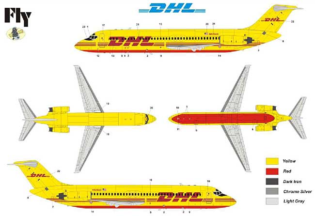 マクドネル ダグラス DC-9-30 DHL プラモデル (フライ 1/144 エアクラフト No.14406) 商品画像_2