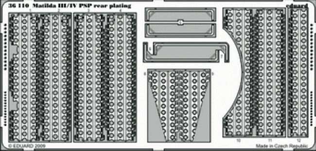 マチルダ Mk.3/4 戦車用 簡易舗装鋼板 エンジン防御プレート エッチングパーツ (タミヤ対応) エッチング (エデュアルド 1/35 AFV用 エッチング （36-×・35-×） No.36-110) 商品画像_1