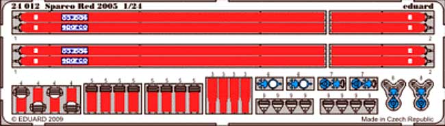 スパルコ 2005タイプ シートベルト (レッド) エッチング (エデュアルド 1/24 カーモデル用 カラーエッチング （24-×） No.24-012) 商品画像_1