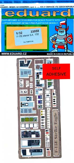 F-15E ストライクイーグル用 計器盤 エッチングパーツ (接着剤付) (タミヤ対応) エッチング (エデュアルド 1/32 エアクラフト用 カラーエッチング ズーム （33-×） No.33-058) 商品画像