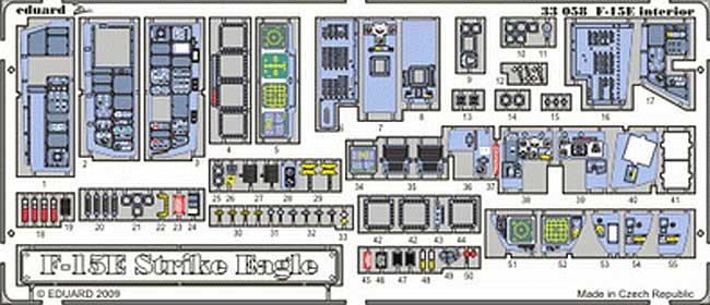 F-15E ストライクイーグル用 計器盤 エッチングパーツ (接着剤付) (タミヤ対応) エッチング (エデュアルド 1/32 エアクラフト用 カラーエッチング ズーム （33-×） No.33-058) 商品画像_1
