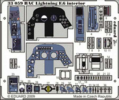 BAE ライトニング F.6用 インテリア エッチングパーツ (接着剤付) (トランペッター対応) エッチング (エデュアルド 1/32 エアクラフト用 カラーエッチング ズーム （33-×） No.33-059) 商品画像_1