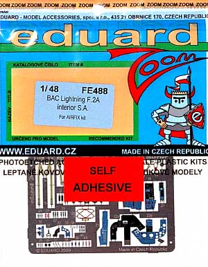 BAC ライトニング F.2A用 インテリア エッチングパーツ (接着剤付) (エアフィックス対応) エッチング (エデュアルド 1/48 エアクラフト カラーエッチング ズーム 接着剤付 （FE-×） No.FE-488) 商品画像