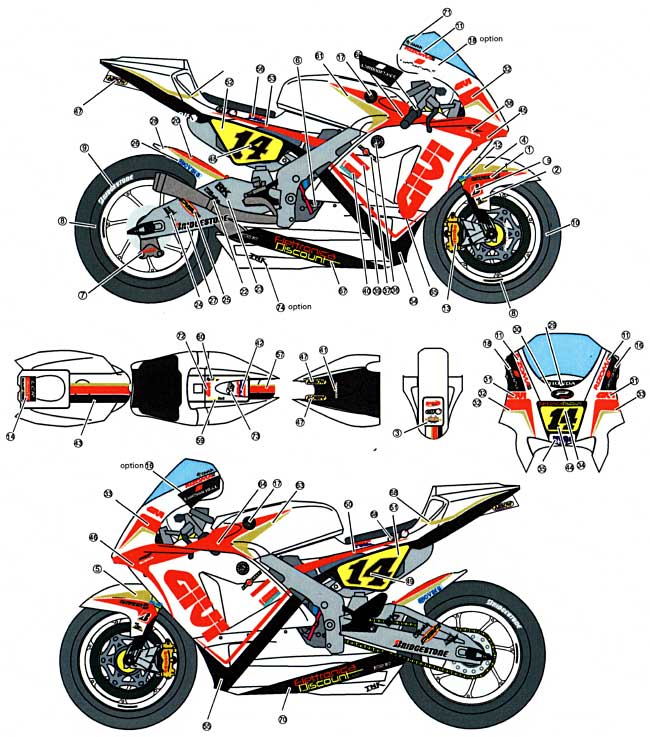 ホンダ RC212V LCR #14 ランディ・ド・プニエ 2009年 アメリカ・マレーシアGP仕様 デカール (スタジオ27 バイク オリジナルデカール No.DC834) 商品画像_1