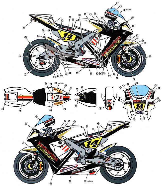 ホンダ RC212V LCR #14 ランディ・ド・プニエ 2009年 サンマリノGP仕様 デカール (スタジオ27 バイク オリジナルデカール No.DC835) 商品画像_1