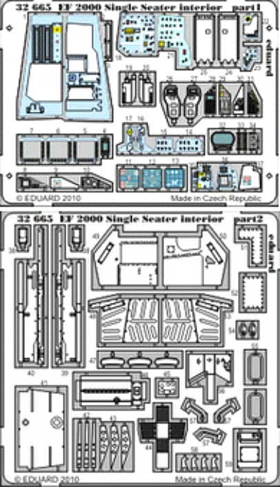 EF-2000 ユーロファイター タイフーン 単座型 インテリアセット エッチングパーツ (接着剤付) (レベル対応) エッチング (エデュアルド 1/32 エアクラフト用 カラーエッチング 接着剤付 （32-×） No.32-665) 商品画像_1