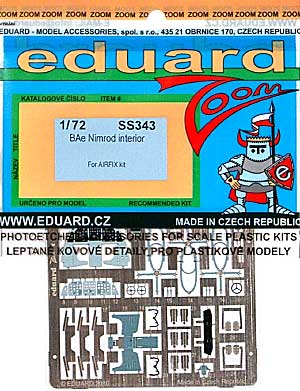 Bae ニムロッド用 インテリア エッチングパーツ (エアフィックス対応) エッチング (エデュアルド 1/72 航空機 ズーム 計器盤/シートベルト No.SS-343) 商品画像
