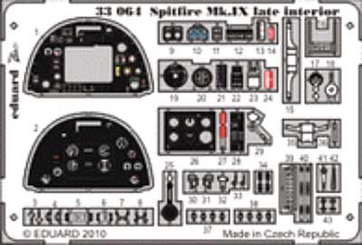 スピットファイア Mk.9 後期型 インテリア エッチングパーツ (接着剤付) (タミヤ対応) エッチング (エデュアルド 1/32 エアクラフト用 カラーエッチング ズーム （33-×） No.33-064) 商品画像_1