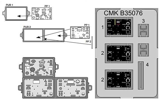 WW2 ドイツ戦車 車載無線機セット (Fu2 ＋ Fu5) レジン (CMK BLITZ Line ARMOUR ACCESSORIES No.B35-076) 商品画像_2