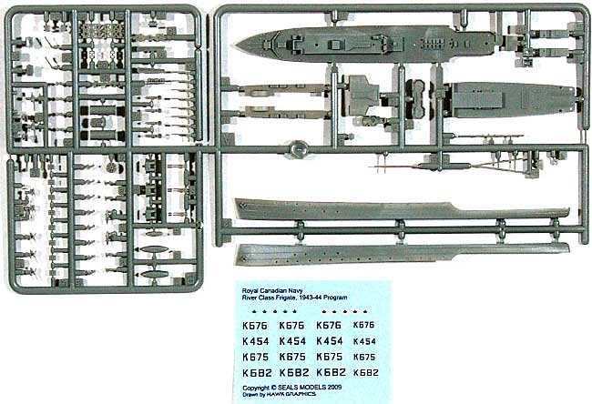 WW2 カナダ海軍 リバー級 フリゲート 1943-44計画 (2隻セット) プラモデル (シールズモデル 1/700 プラスチックモデルシリーズ No.SMS013) 商品画像_1