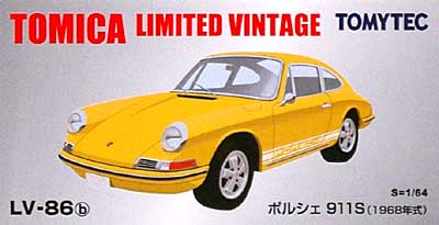 ポルシェ 911S (1968年式) (黄) ミニカー (トミーテック トミカリミテッド ヴィンテージ No.LV-086b) 商品画像