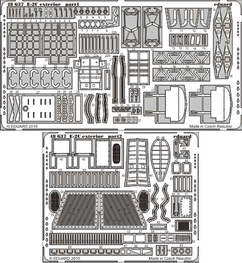 E-2C ホークアイ用 外装 エッチングパーツ (キネテック対応) エッチング (エデュアルド 1/48 エアクラフト用 エッチング （48-×） No.48-637) 商品画像_1