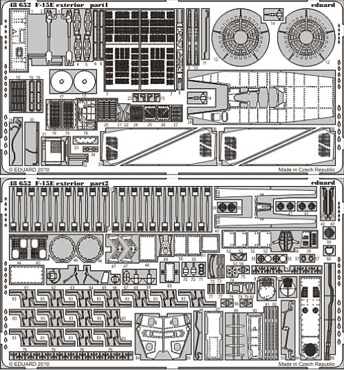 F-15E ストライクイーグル用 外装 エッチングパーツ (アカデミー対応) エッチング (エデュアルド 1/48 エアクラフト用 エッチング （48-×） No.48-652) 商品画像_1