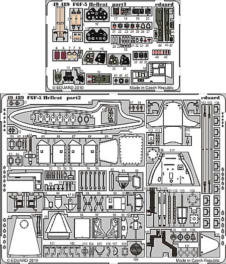 F6F-5 ヘルキャット 内・外装 エッチングパーツ (エデュアルド対応) エッチング (エデュアルド 1/48 エアクラフト用 エッチング （48-×） No.49-489) 商品画像_1