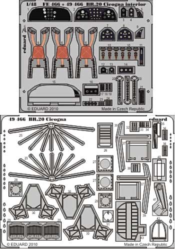 BR.20 チクゴナ イ式重爆 内・外装 エッチングパーツ (スペシャルホビー対応) エッチング (エデュアルド 1/48 エアクラフト用 カラーエッチング 接着剤付 （49-×） No.49-466) 商品画像_1