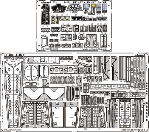 A-4KU スカイホーク 内・外装 エッチングパーツ (ハセガワ対応) エッチング (エデュアルド 1/48 エアクラフト用 カラーエッチング 接着剤付 （49-×） No.49-482) 商品画像_1