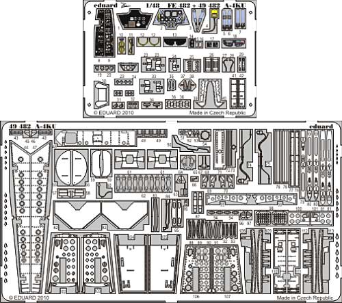 A-4KU スカイホーク 内・外装 エッチングパーツ (ハセガワ対応) エッチング (エデュアルド 1/48 エアクラフト用 カラーエッチング (49-×) No.49-482) 商品画像_1