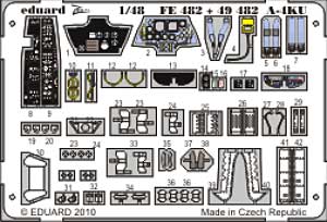 A-4KU スカイホーク用 計器盤・シートベルト エッチングパーツ (ハセガワ対応) エッチング (エデュアルド 1/48 エアクラフト カラーエッチング ズーム (FE-×) No.FE-482) 商品画像_1