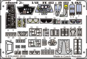 A-4KU スカイホーク用 計器盤・シートベルト エッチングパーツ (ハセガワ対応) エッチング (エデュアルド 1/48 エアクラフト カラーエッチング ズーム 接着剤付 （FE-×） No.FE-482) 商品画像_1