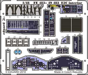E-2C ホークアイ｣用 計器盤・シートベルト エッチングパーツ (キネテック対応) エッチング (エデュアルド 1/48 エアクラフト カラーエッチング ズーム (FE-×) No.FE-483) 商品画像_1