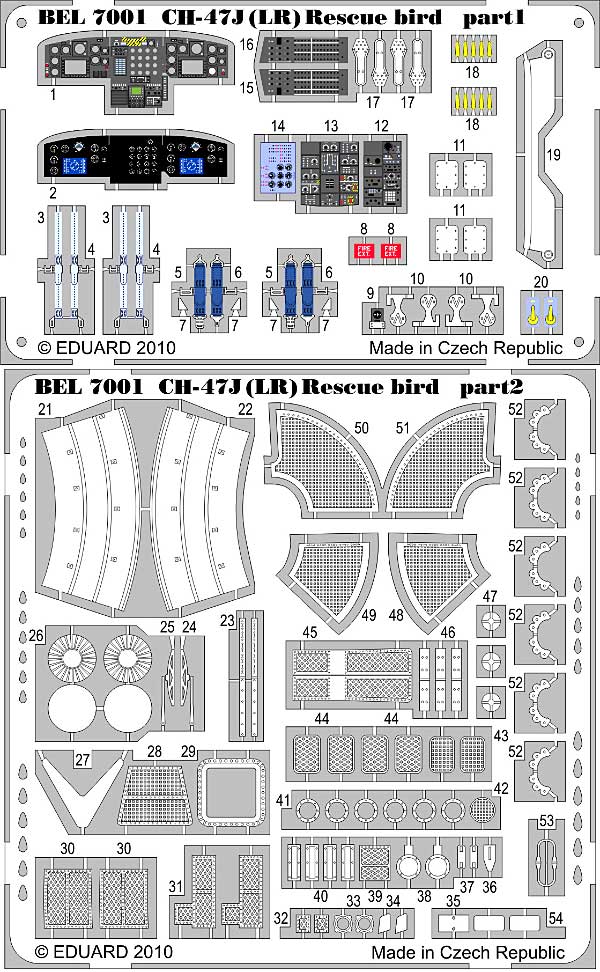 CH-47J (LR) レスキューバード 内・外装 エッチングパーツ エッチング (ビーバー・コーポレーション 1/72 ビーバー オリジナルエッチングパーツ No.BEL7001) 商品画像_1