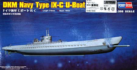 ドイツ海軍 Uボート Type 9C プラモデル (ホビーボス 1/350 艦船モデル No.83508) 商品画像
