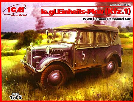 ドイツ ストゥーバー Kfz.1 軽四輪駆動乗用車 (軽統制型車両) プラモデル (ICM 1/35 ミリタリービークル・フィギュア No.35521) 商品画像