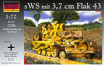 ドイツ sWS重ハーフトラック 3.7cm Flak43搭載 対空自走砲 プラモデル (マコ 1/72 AFVキット No.7206) 商品画像
