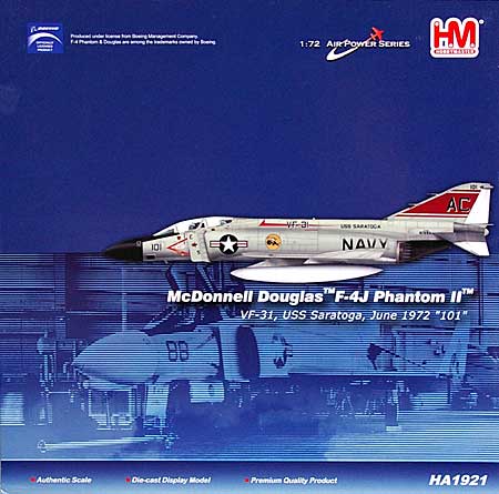 F-4J ファントム 2 VF-31 トムキャッターズ (101) 完成品 (ホビーマスター 1/72 エアパワー シリーズ （ジェット） No.HA1921) 商品画像
