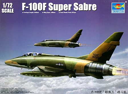 アメリカ空軍 F-100F スーパーセイバー プラモデル (トランペッター 1/72 エアクラフト プラモデル No.01650) 商品画像