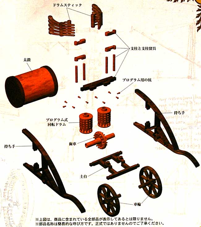 メカニカルドラム (自動演奏太鼓) プラモデル (童友社 レオナルド・ダ・ヴィンチ シリーズ No.001) 商品画像_1