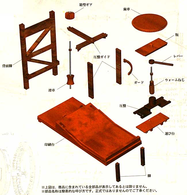 プリンティングプレス (印刷機) プラモデル (童友社 レオナルド・ダ・ヴィンチ シリーズ No.008) 商品画像_1