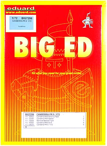 キャンベラ PR.9用 エッチングパーツセット (エアフィックス対応) エッチング (エデュアルド 1/72 ＢＩＧ ED （AIR） No.BIG-7256) 商品画像