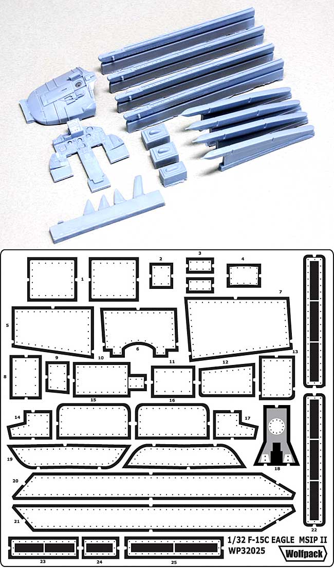 F-15C イーグル MSIP2 (近代改修型2) アップデート レジン (ウルフパック 1/32 レジンアップデート コンバージョンセット (WP) No.32025) 商品画像_1