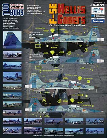 F-5E タイガー 2 ネリス ゴマーズ パート 1 デカール (トゥーボブス 1/48 エアクラフト用 デカール No.48-207) 商品画像