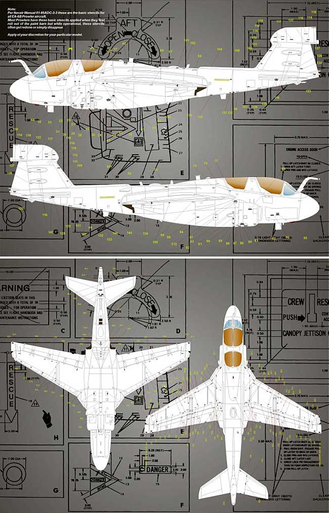 EA-6B プラウラー/EA-18G グロウラー VAQ-132 ザ キング オブ スティング デカール (トゥーボブス 1/48 エアクラフト用 デカール No.48-211) 商品画像_1
