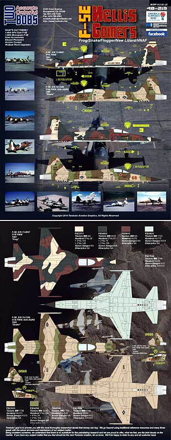 F-5E タイガー 2 ネリス ゴマーズ パート 3 デカール (トゥーボブス 1/48 エアクラフト用 デカール No.48-213) 商品画像