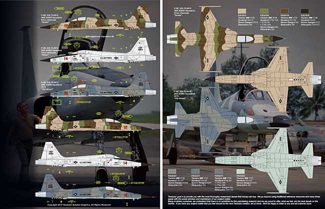 F-5E タイガー 2 太平洋空軍 ゴマーズ パート 2 デカール (トゥーボブス 1/48 エアクラフト用 デカール No.48-216) 商品画像_1