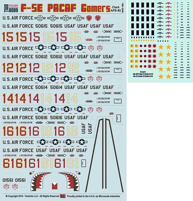 F-5E タイガー 2 太平洋空軍 ゴマーズ パート 2 デカール (トゥーボブス 1/48 エアクラフト用 デカール No.48-216) 商品画像_2